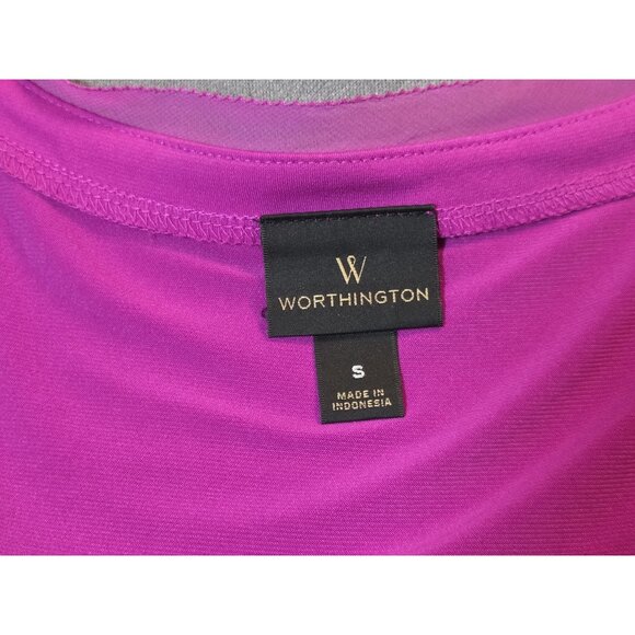 Worthington Magenta Sleeveless Tunic Top With Grommet Detail Womens Small - Picture 5 of 6
